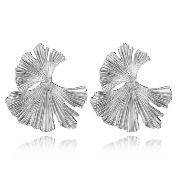 Double Leaf Statement Earrings - Picture 6 of 6